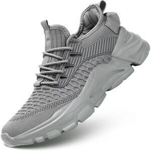 ⚡Men's Grey Breathable Lightweight Slip Resistant Athletic Gym Work Shoes